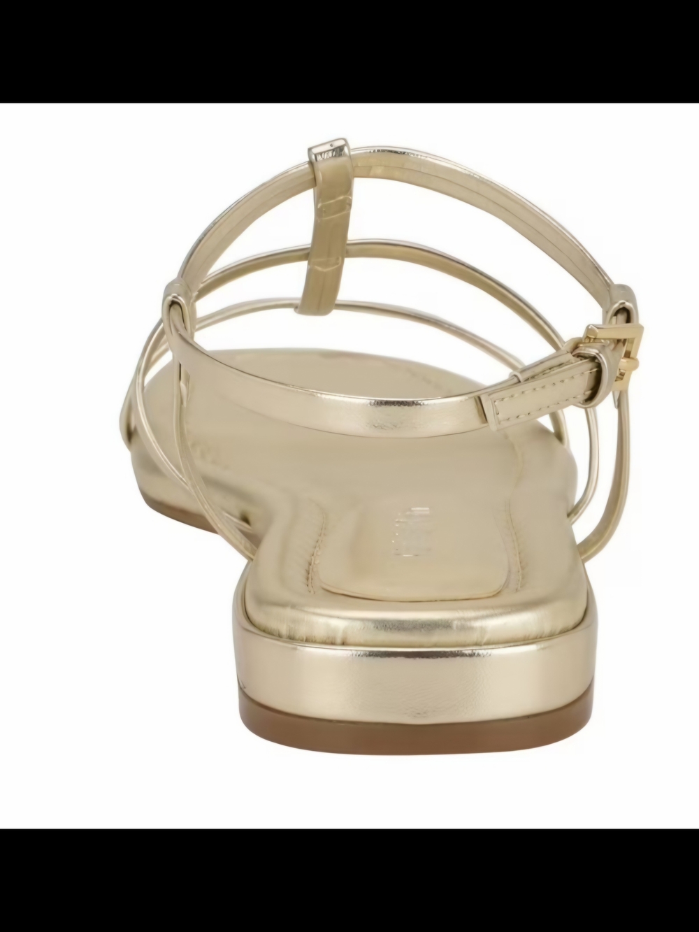 Calvin Klein Metallic Gold Strappy Flat Sandal - Picture 2 of 3